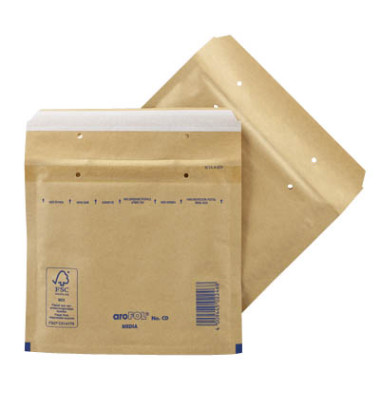 Luftpolstertaschen AROFOL CD | 200x175+50mm MEDIA CD, 2FVAF000013, innen 180x165mm, Haftklebung mit Abdeckstreifen, Adhäsionsver